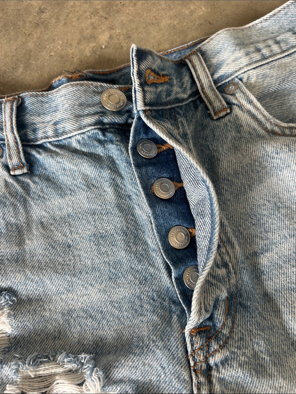 American Eagle Outfitters, Aeropostale, & ThCreasa Blue Jean Distressed Shorts - Picture 3 of 13